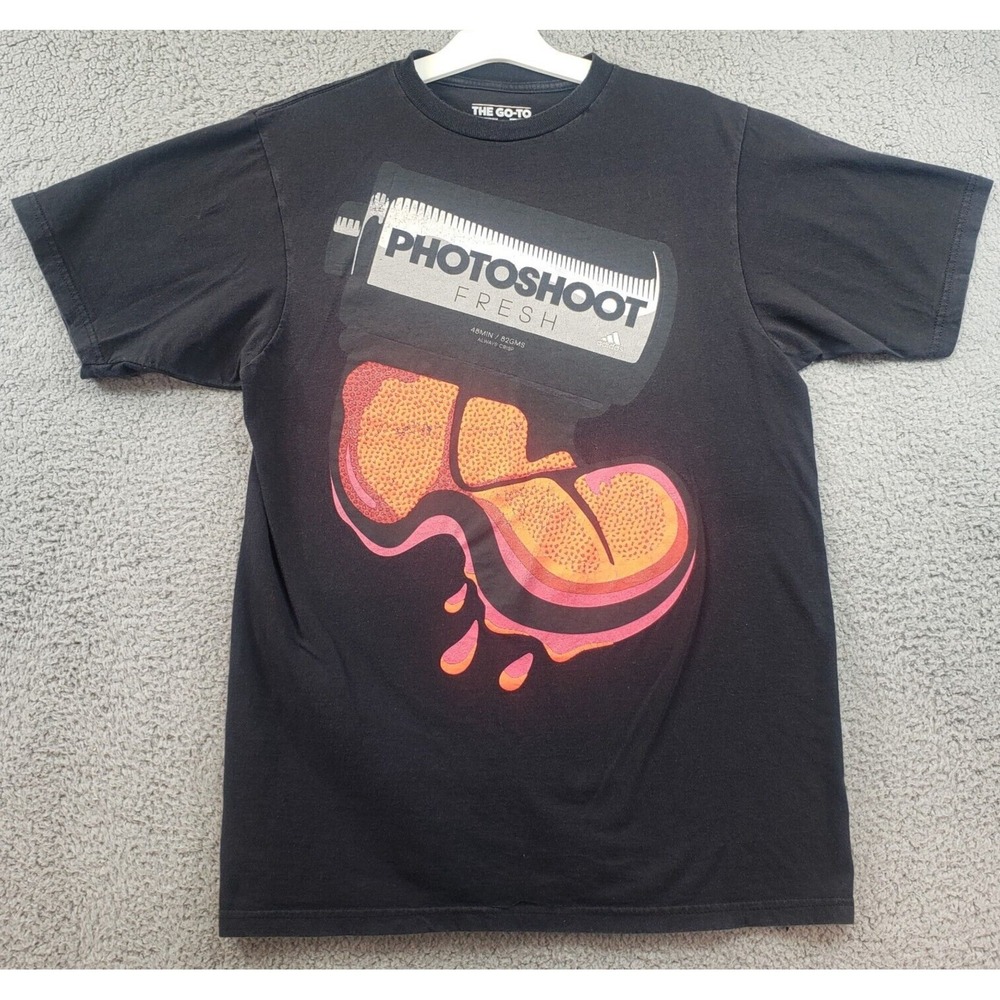 Adidas Shirt Medium Black Adult PHOTOSHOOT FRESH THE GO TO TEE Tongue